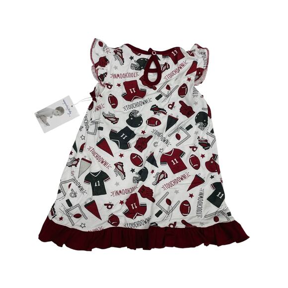 NWT Magnolia Baby 6M Maroon Touchdown Dress - Picture 2 of 7